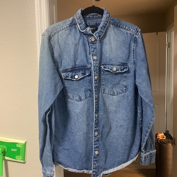 Denim Jacket from F21 along with Casual collar shirt from H&M - Picture 1 of 5